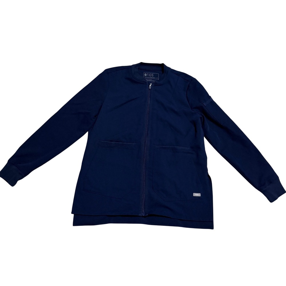 FIGS Casma Basic Full Zip Scrub Jacket sz S in Navy Nurse Workwear Medical